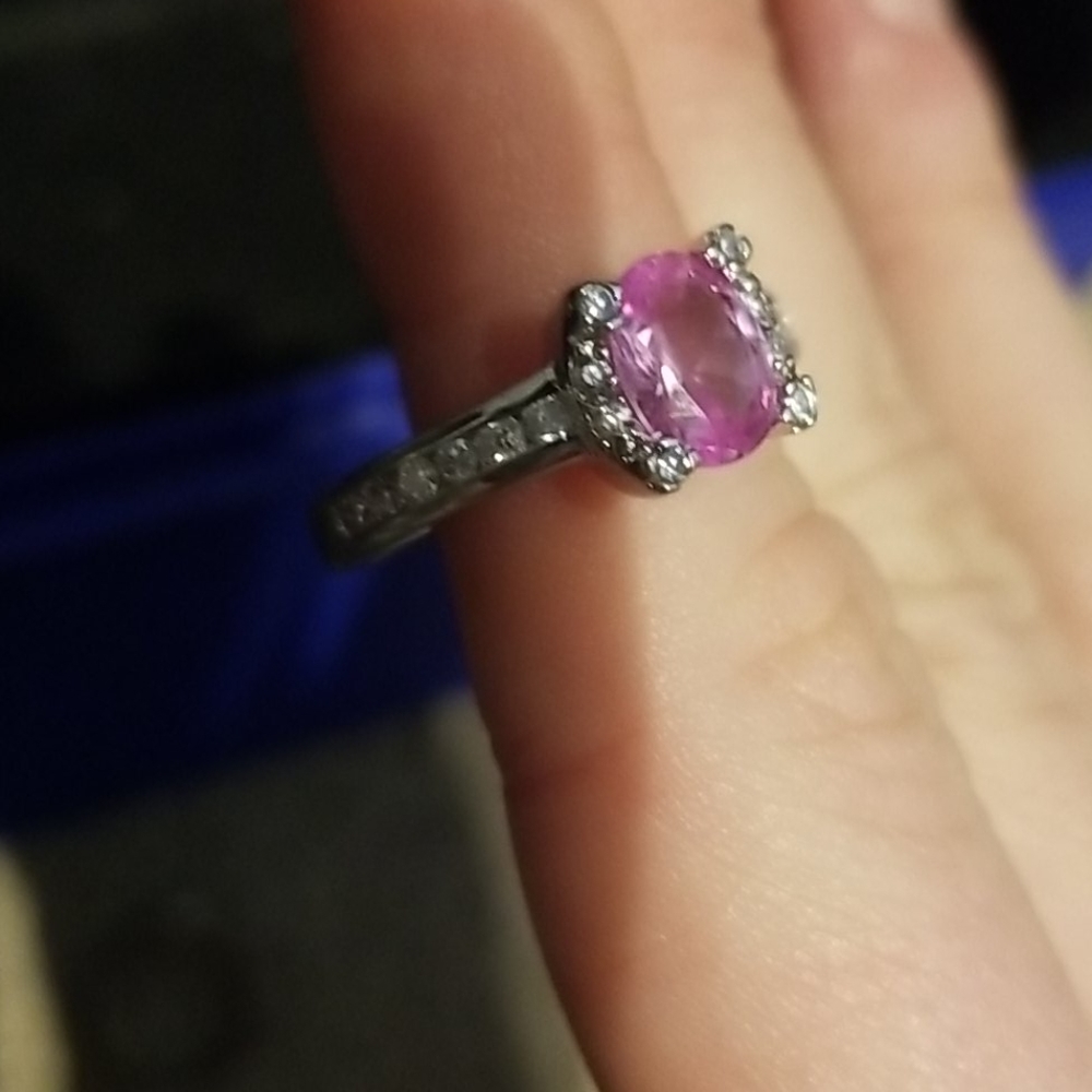 **SOLD*   NWOT. Pink Sapphire and Diamond Chips